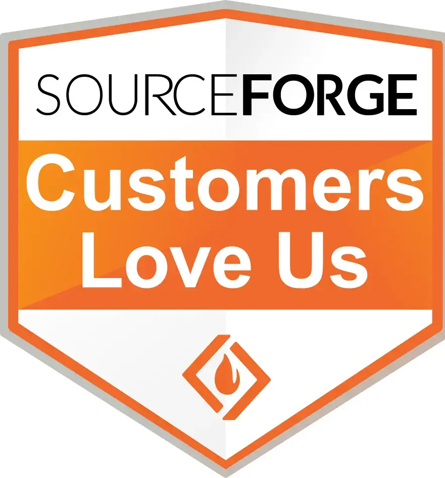 Global MLM Software Customers Love Us Badge by Sourceforge