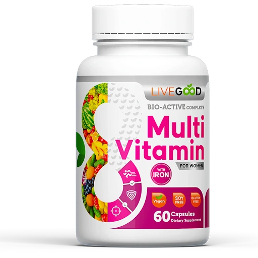 LiveGood Bio-Active Complete Multi-Vitamin for Women with Iron