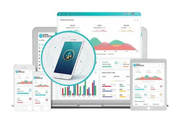 An illustration depicting mlm mobile app dashboard