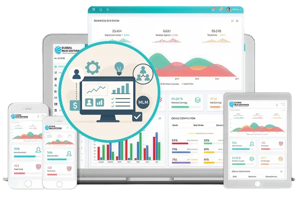 An illustration depicting mlm sales enablement dashboard