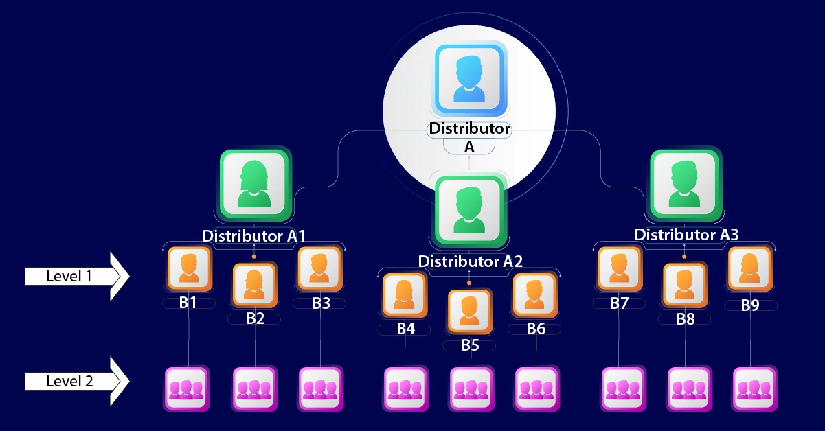 A Visual representation of the Matrix MLM plan with a 3X2 structure.