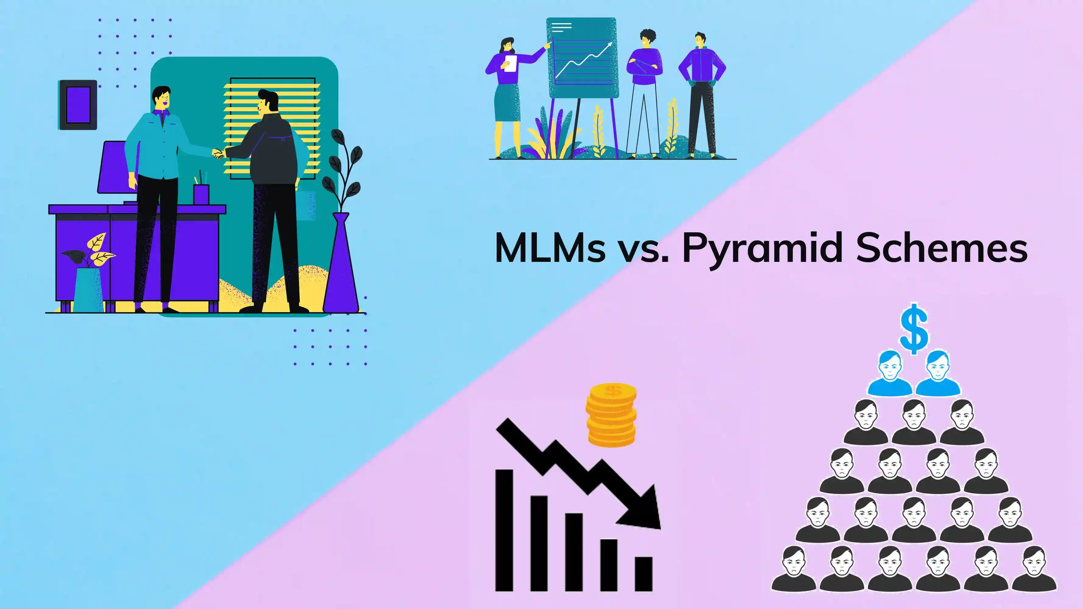 MLM vs Pyramid Scheme Businesses: The Differences & How Do They Work?